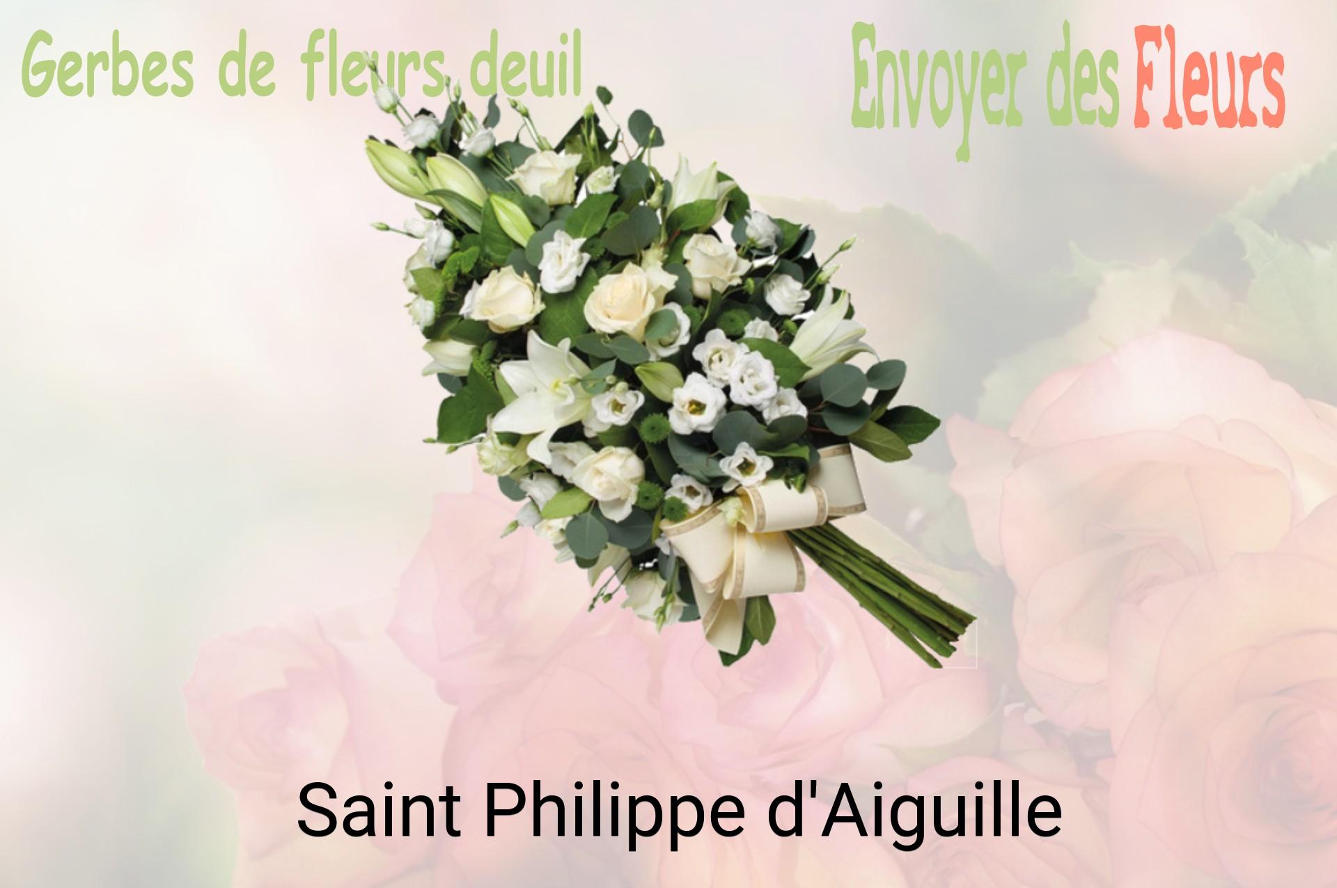 Gerbe de fleurs de deuil livrée à Saint-Philippe-d'Aiguille